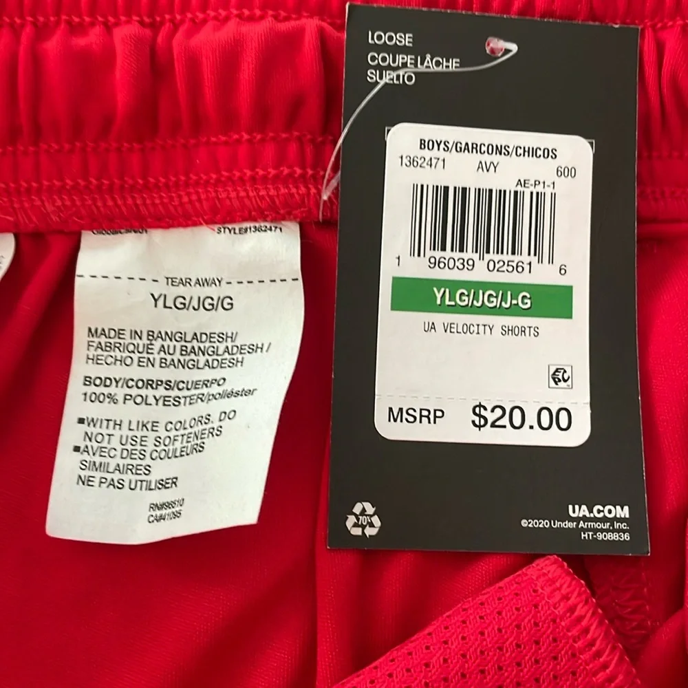 NWT Boys Under Armour Velocity Shorts